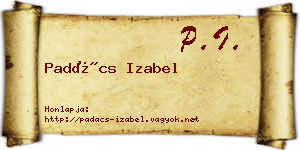 Padács Izabel névjegykártya